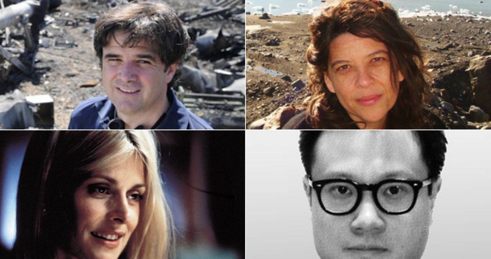 De izquierda a derecha y de arriba a abajo, Fernando Bovaira, Mariana Rondón, Nastassja Kinski y Eric Khoo, algunos de los miembros del jurado de San Sebastián.