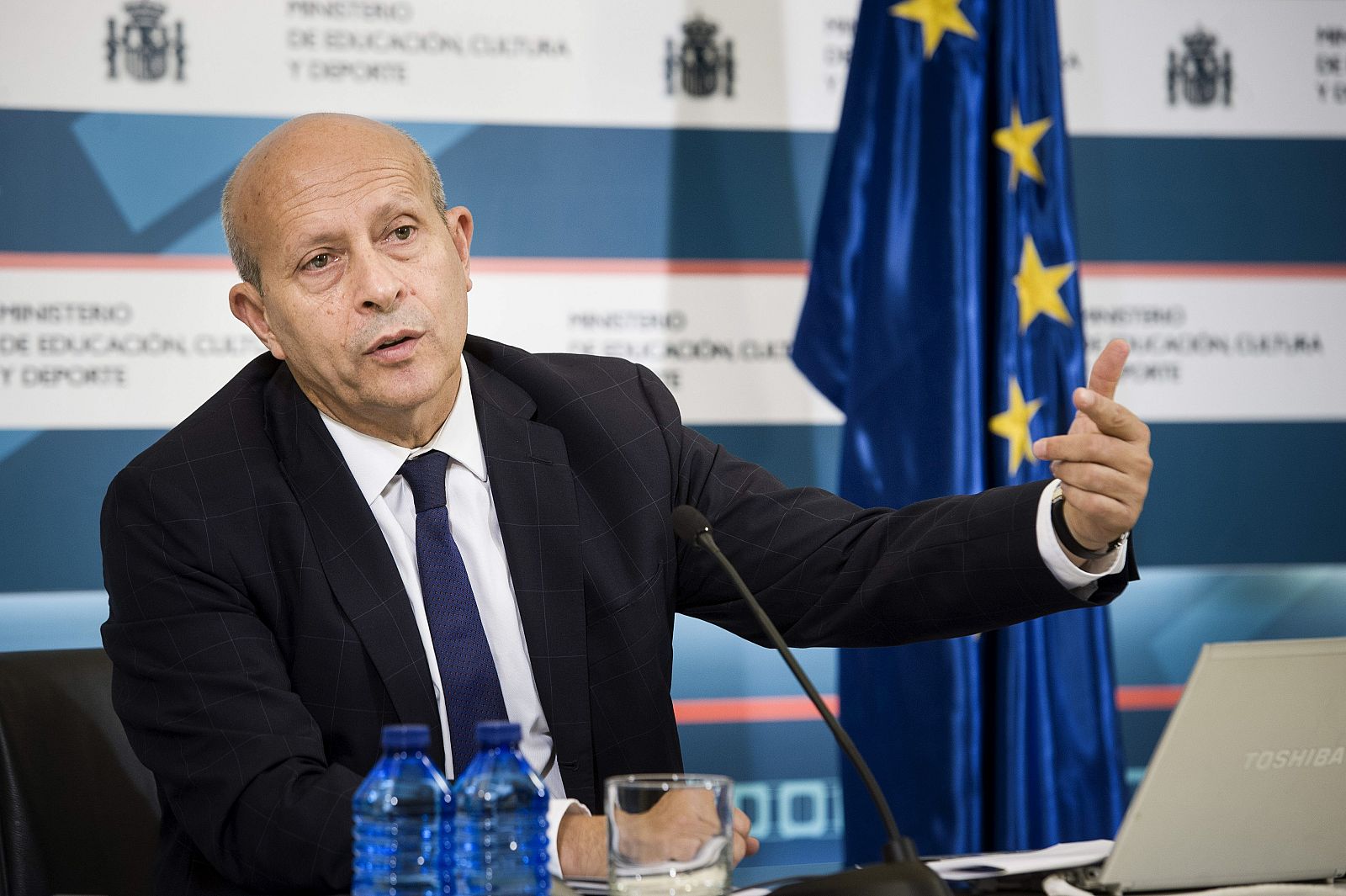 El ministro de Educación, Cultura y Deporte, José Ignacio Wert, presentando el informe del curso escolar.