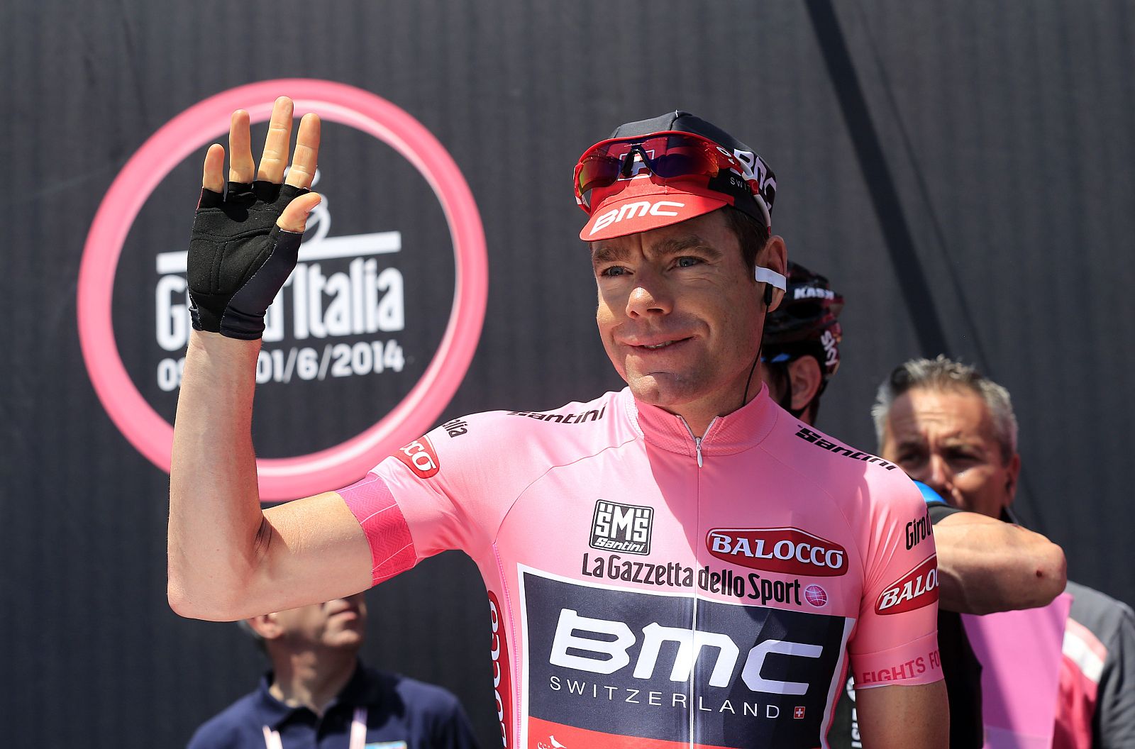 Imagen del líder del giro de Italia Cadel Evans.