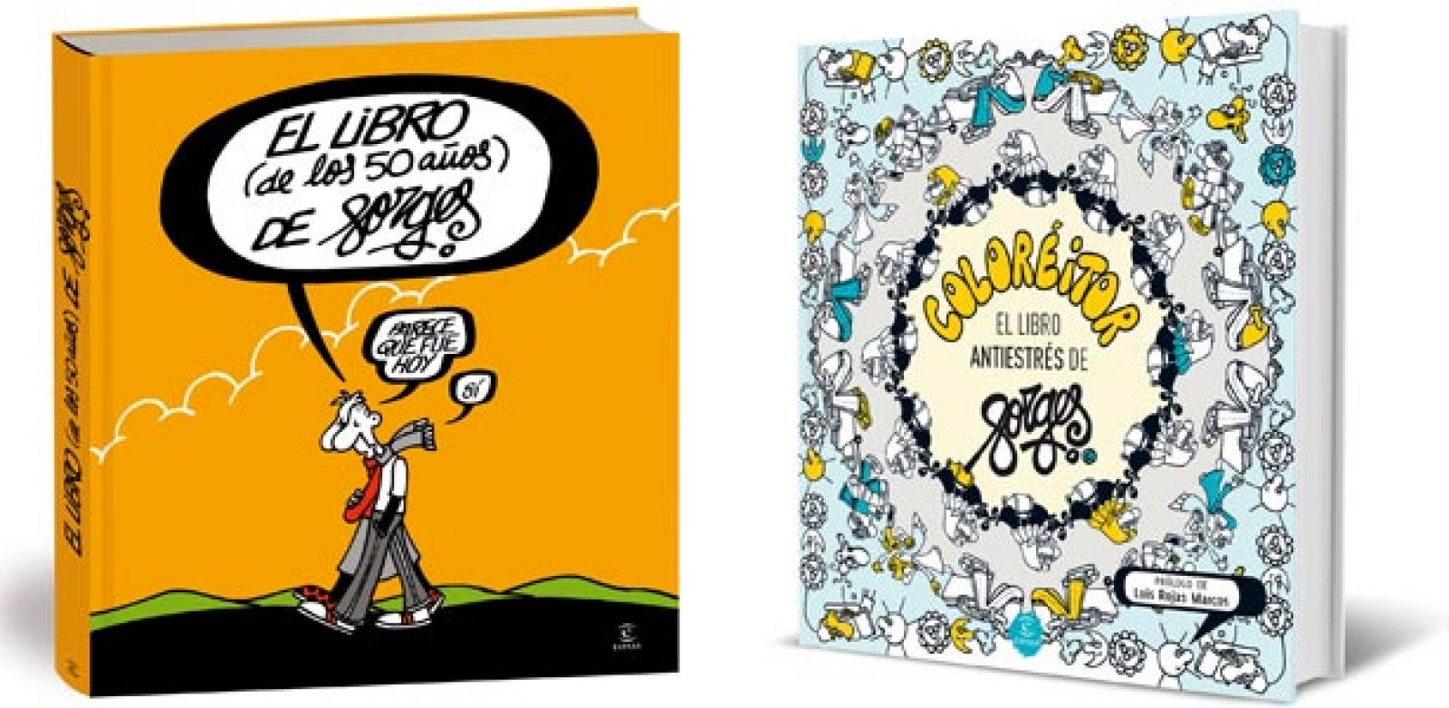 El libro (de los 50 años) de Forges) y Coloréitor, el libro antiestrés de Forges