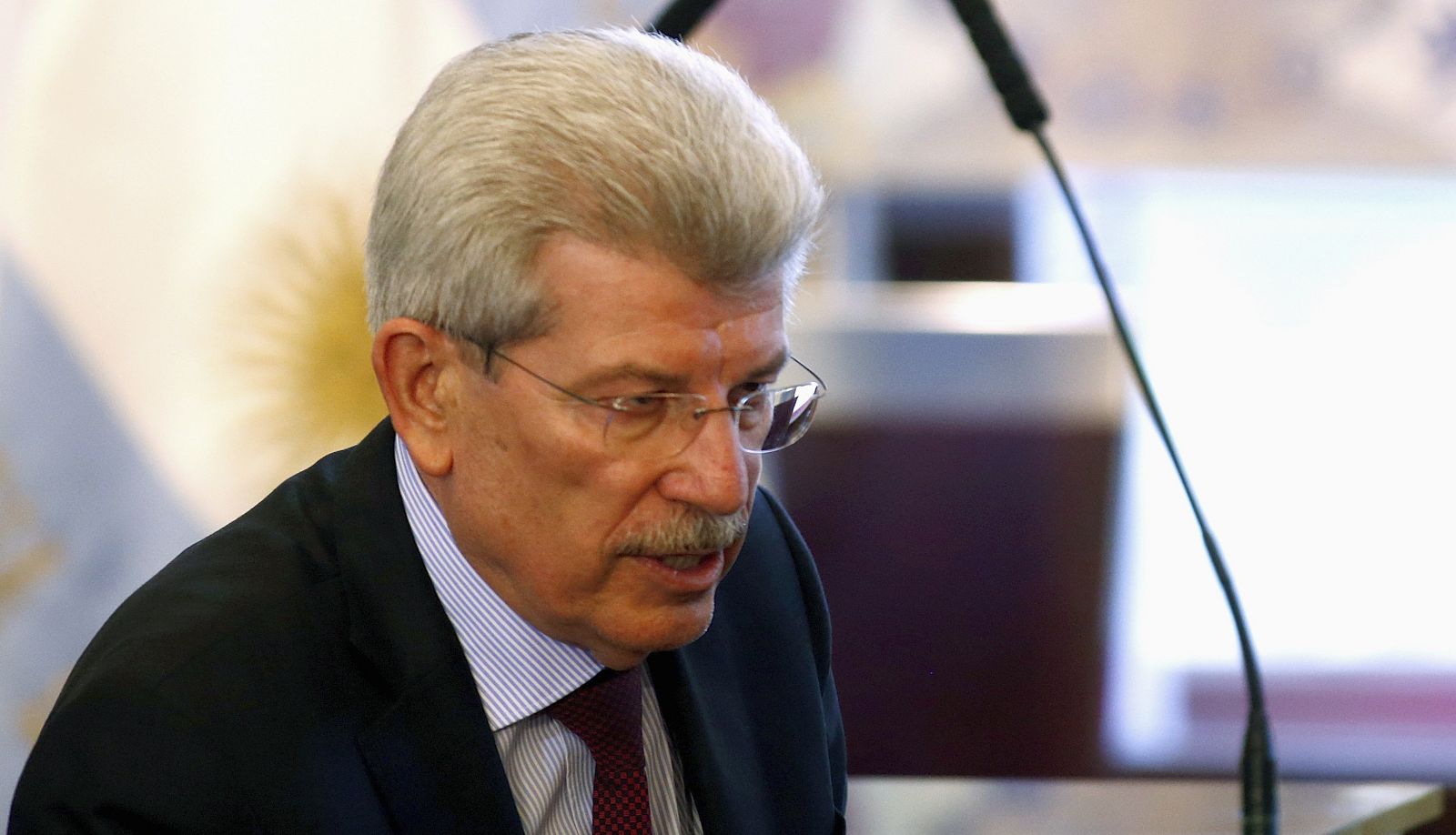 Argentina's Central Bank president Fabrega arrives for a ceremony at the Casa Rosada Presidential Palace in Buenos Aires