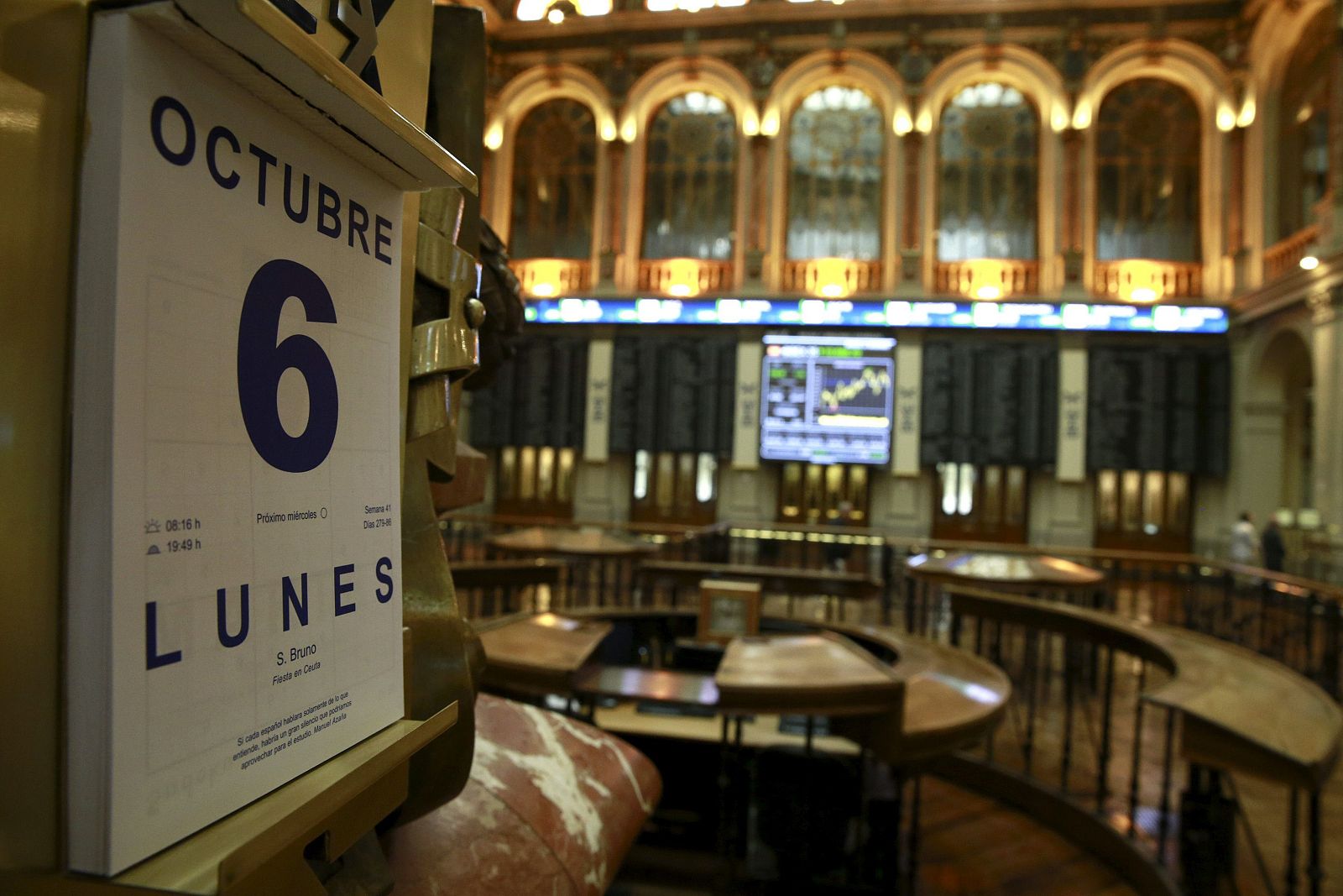 Panel informativo de la Bolsa de Madrid