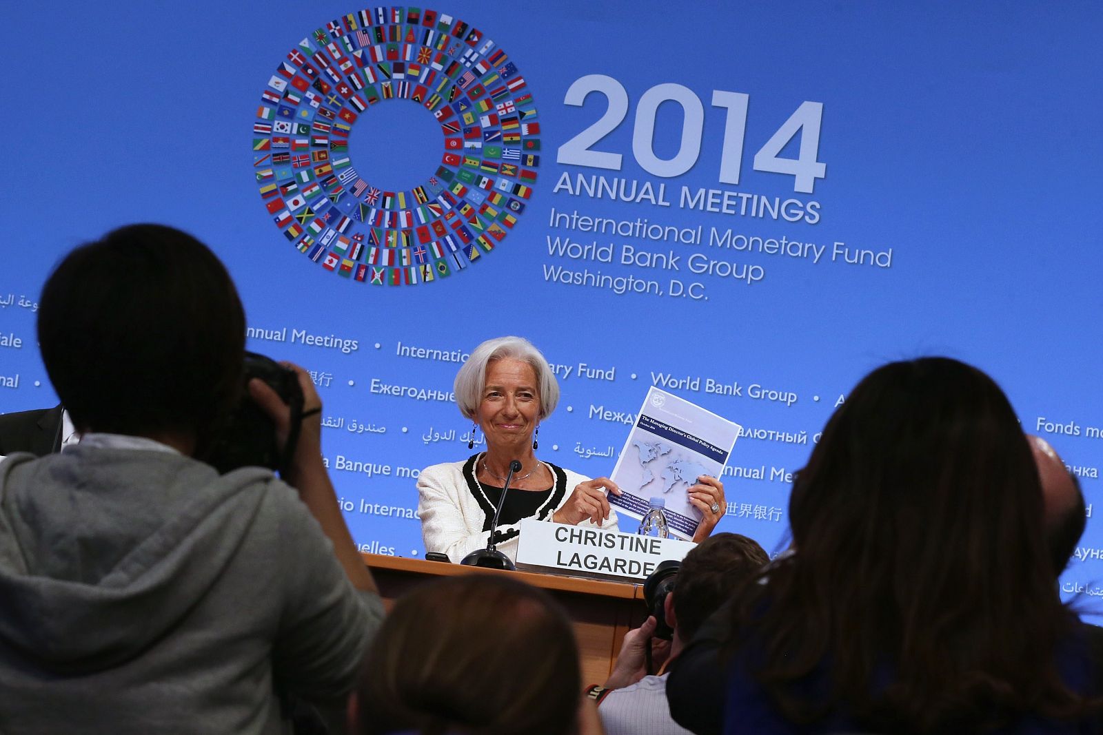 Christine Lagarde And Jim Yong Kim Address IMF-World Bank Group Annual Meetings