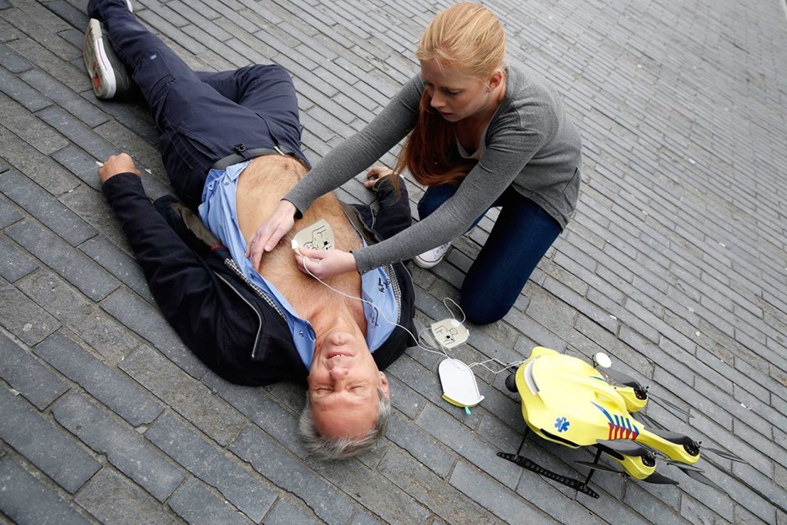 Prueba con el dron ambulancia.