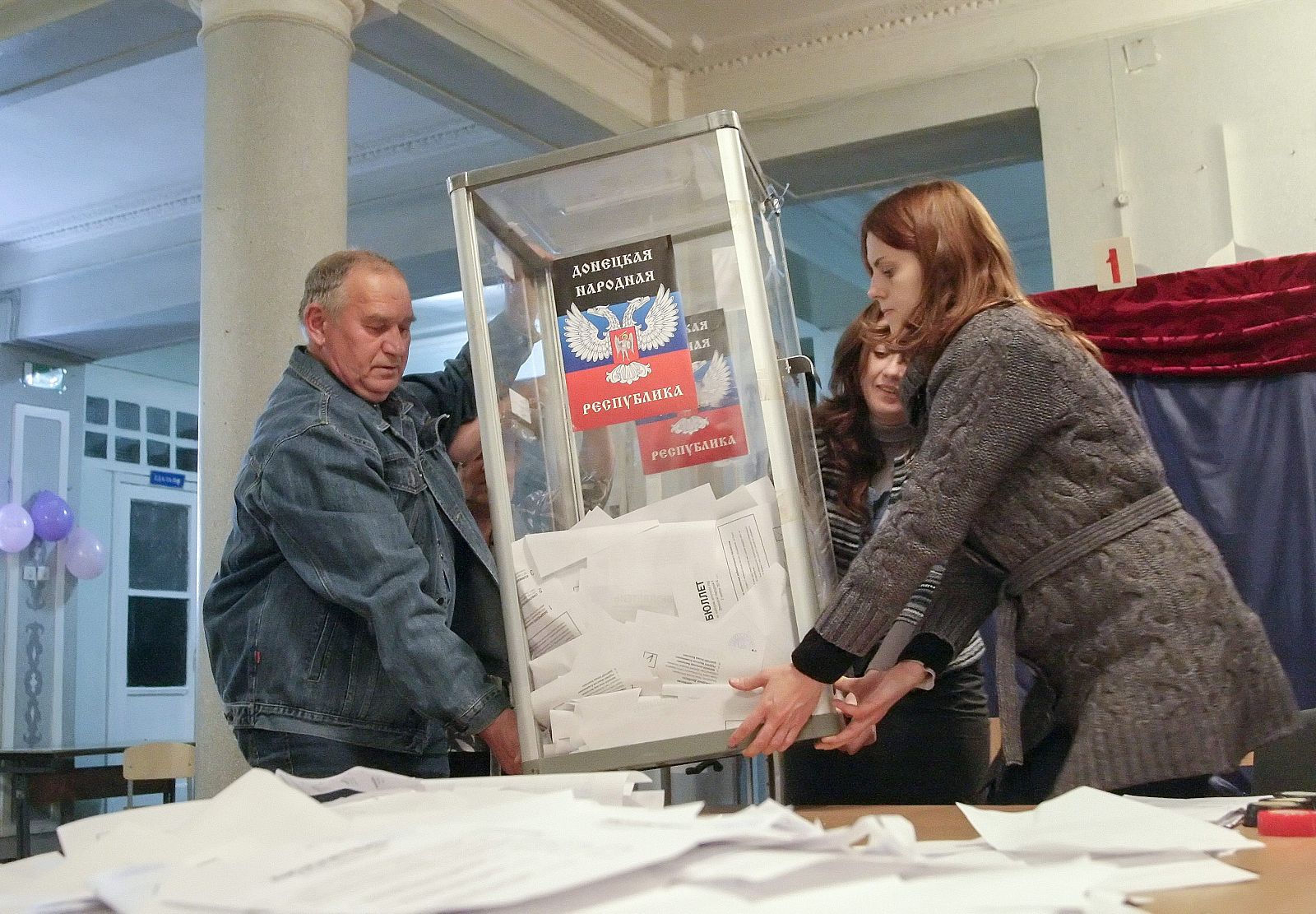 Recuento electoral en Donetsk, Ucrania