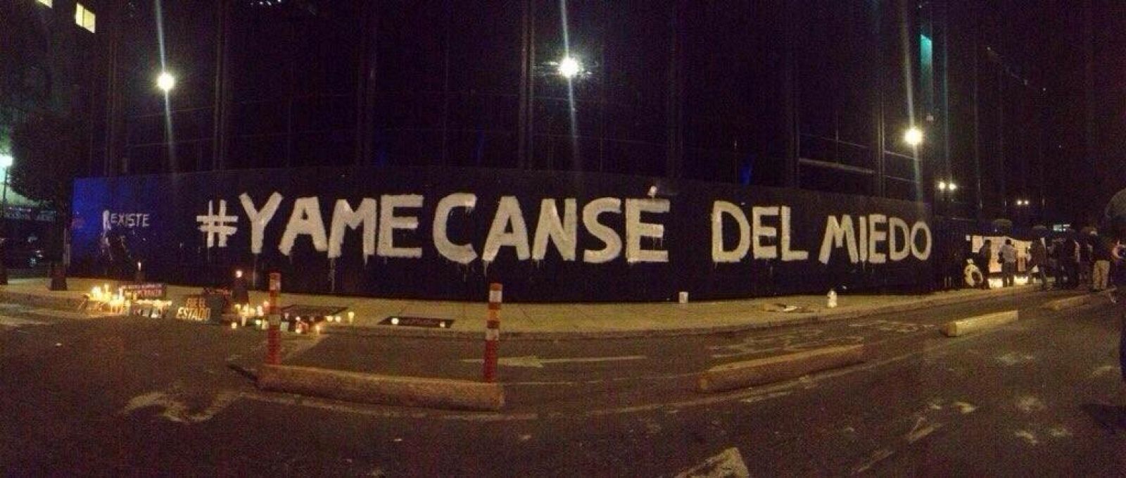 #yamecanse Pintada en México en protesta por las desapariciones de Iguala