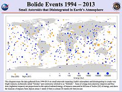 El mapa de dónde caen los meteoritos en la Tierra