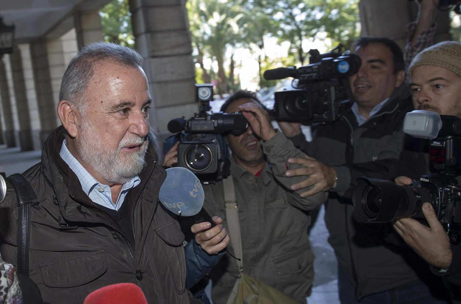 El ex primer teniente de alcalde de IU en el Ayuntamiento de Sevilla Antonio Rodrigo Torrijos, a su llegada  a los Juzgados.