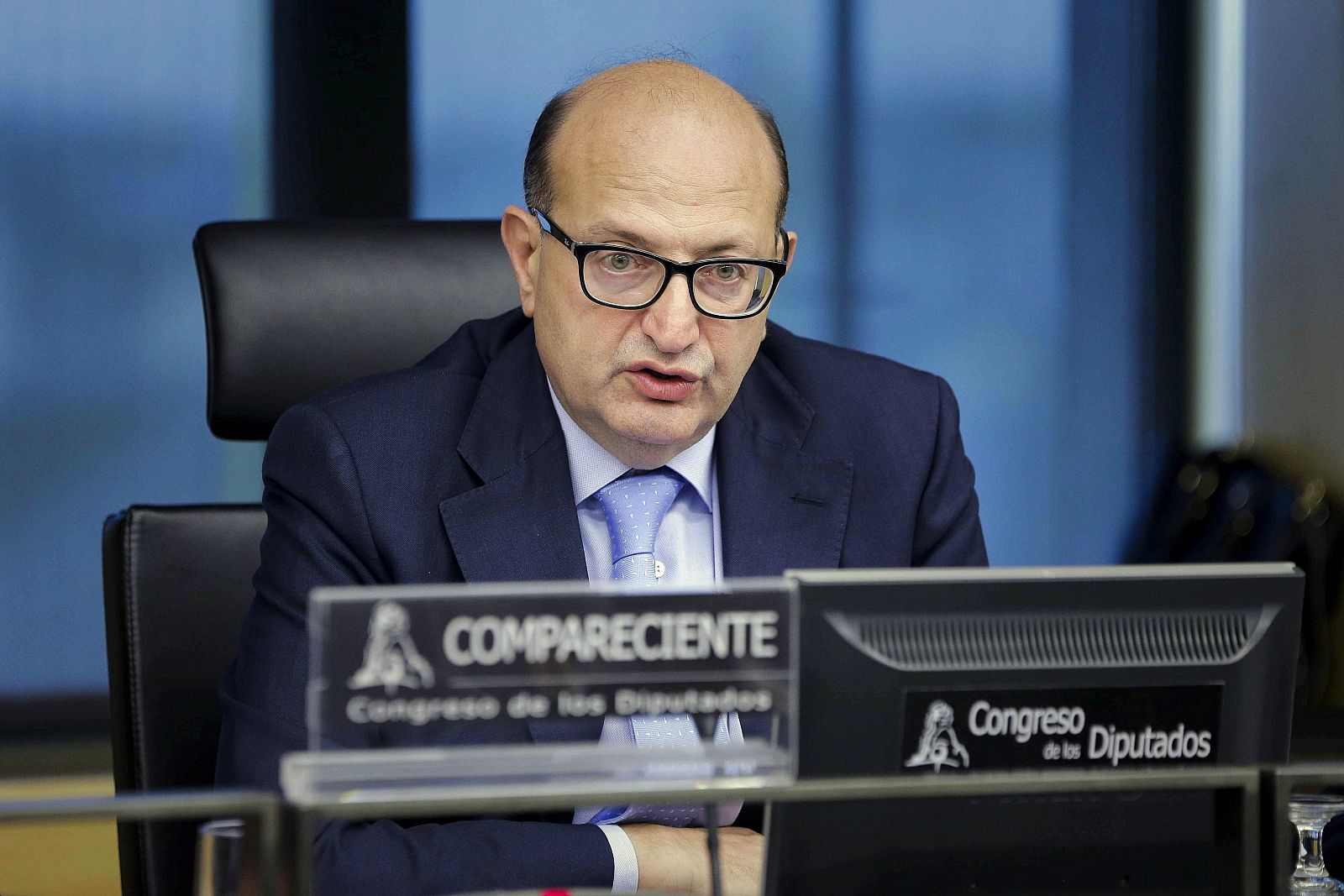 El presidente del Tribunal de Cuentas, Ramón Álvarez de Miranda, durante su comparecencia