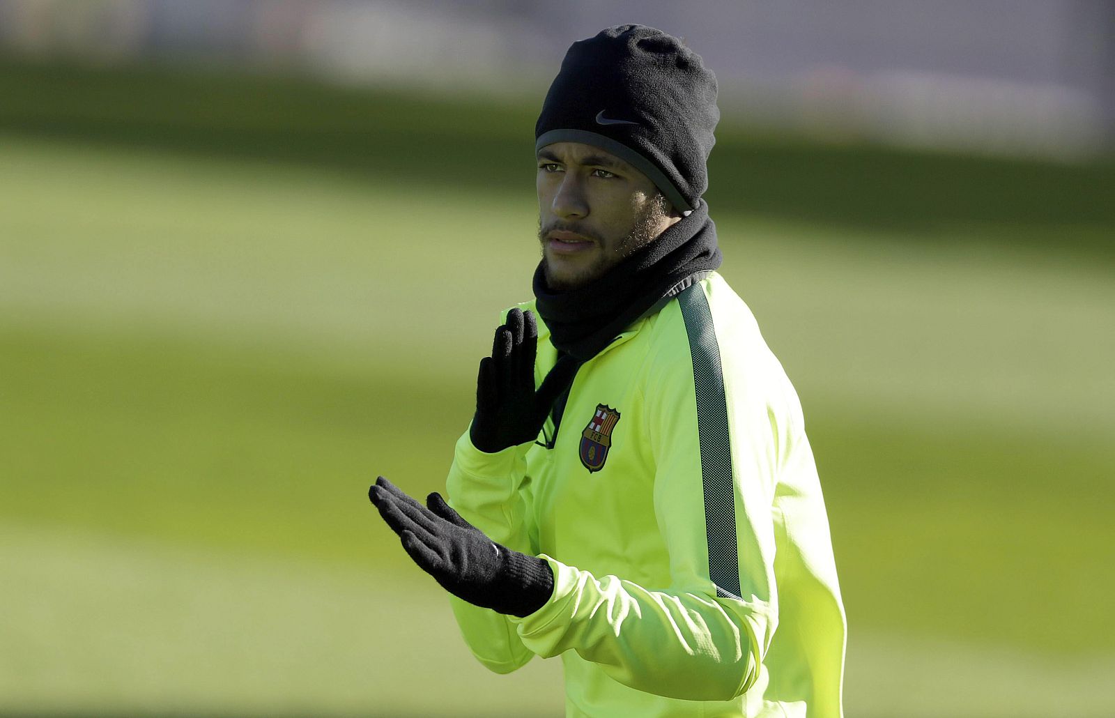 Imagen del jugador del FC Barcelona Neymar Jr. durante el entrenamiento.