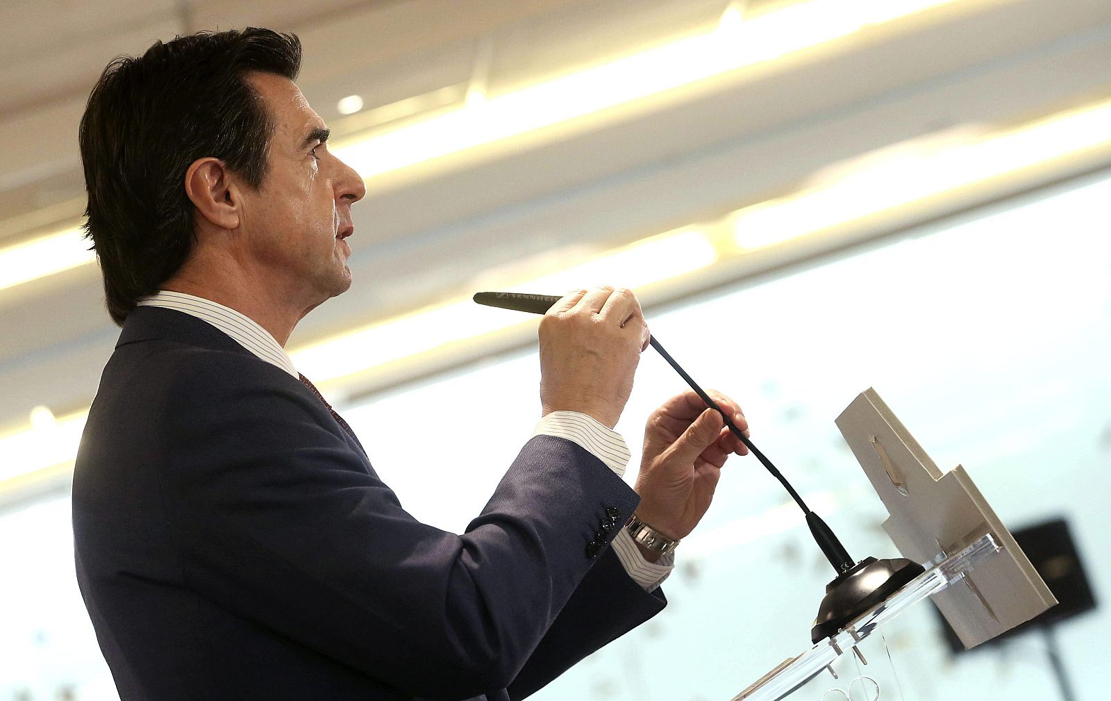 El ministro de Industria, Energía y Turismo, José Manuel Soria, durante su intervención en un desayuno informativo
