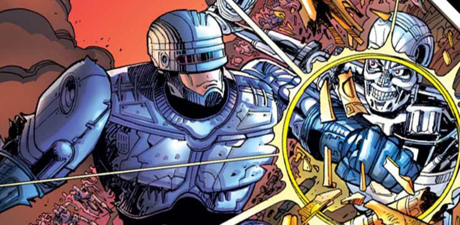 Fragmento de una viñeta de 'Robocop versus The Terminator'