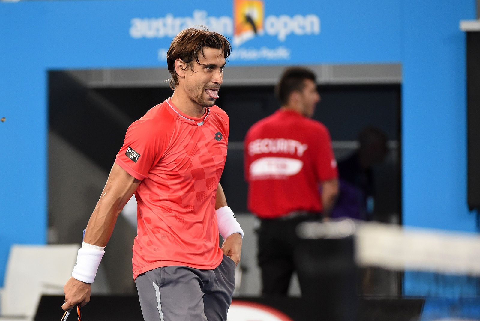Ferrer durante su partido contra el francés Gilles Simon