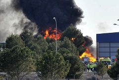 El F-16 que se estrelló en la base de Los Llanos, en Albacete, sufrió una avería en el despegue