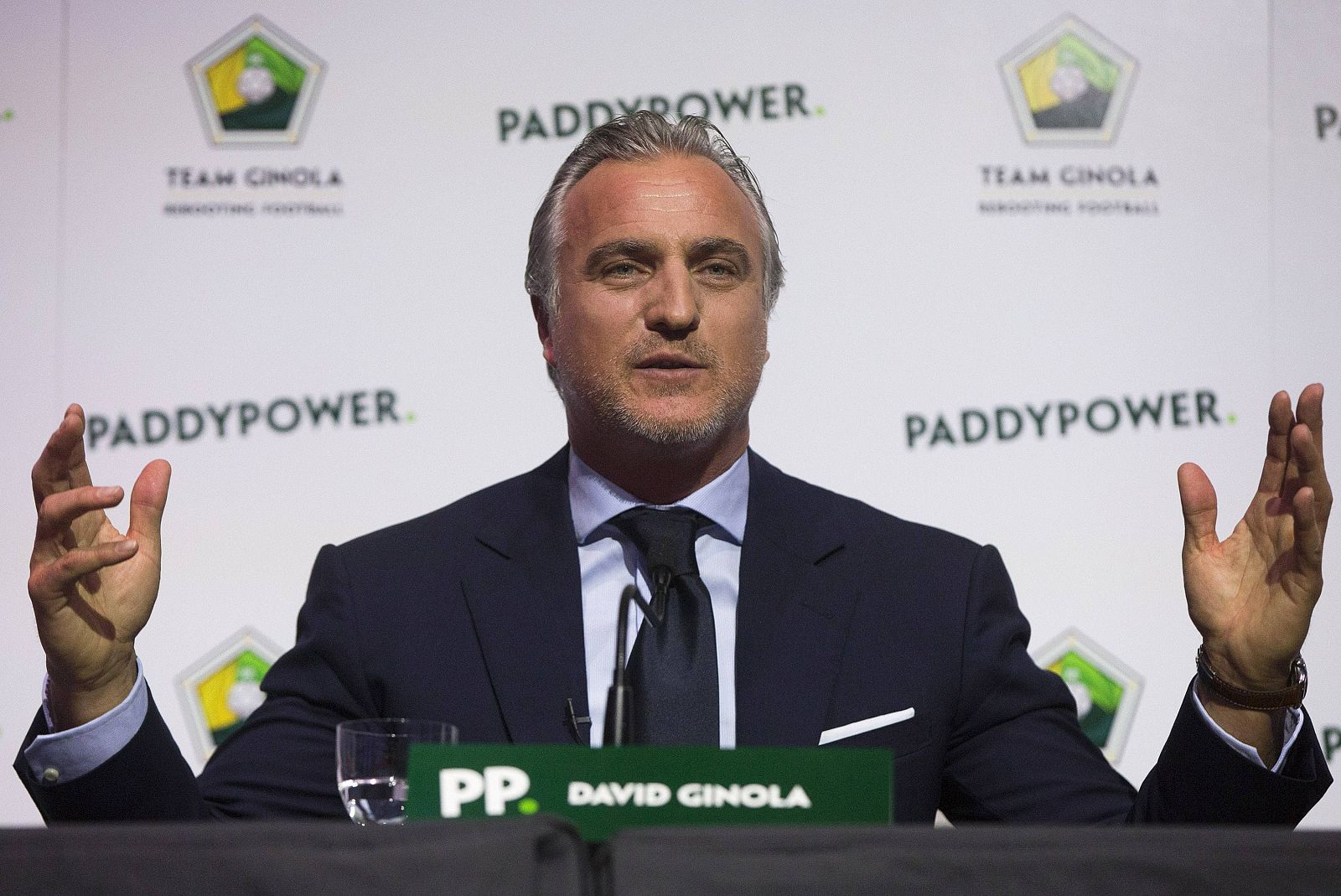 File photo of former footballer Ginola from France at a news conference where he announced his campaign to stand for the FIFA presidency in London