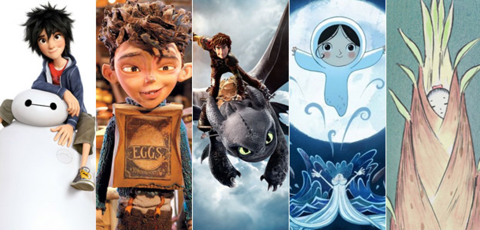 'Big Hero 6', 'Los Boxtrolls', 'Cómo entrenar a tu dragón 2', 'Song of the sea' y ''The tale of princess Kaguya'
