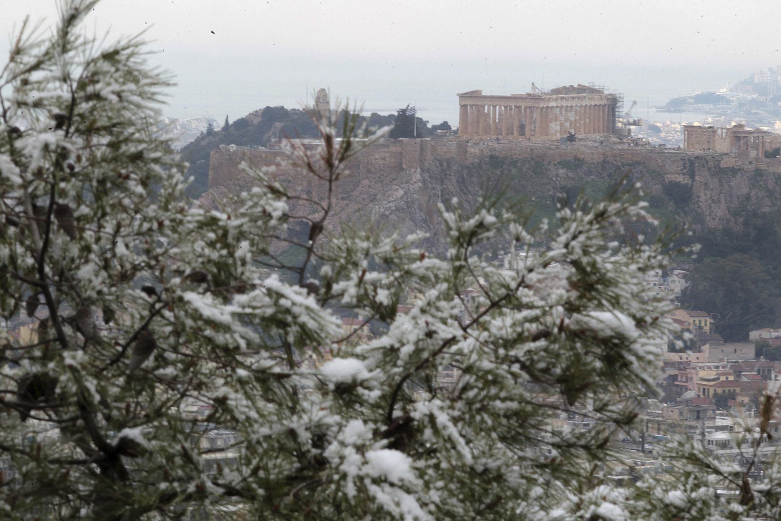NEVADAS EN EL CENTRO DE ATENAS