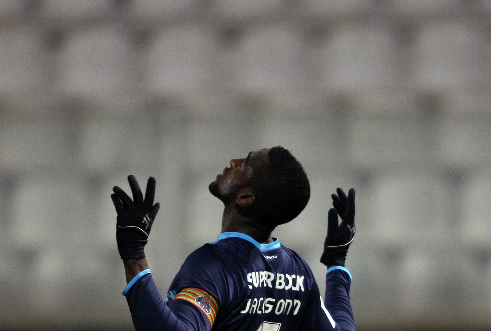 Porto's Jackson celebrates his goal against Moreirense during their Portuguese Premier League soccer match in Moreira de Conegos