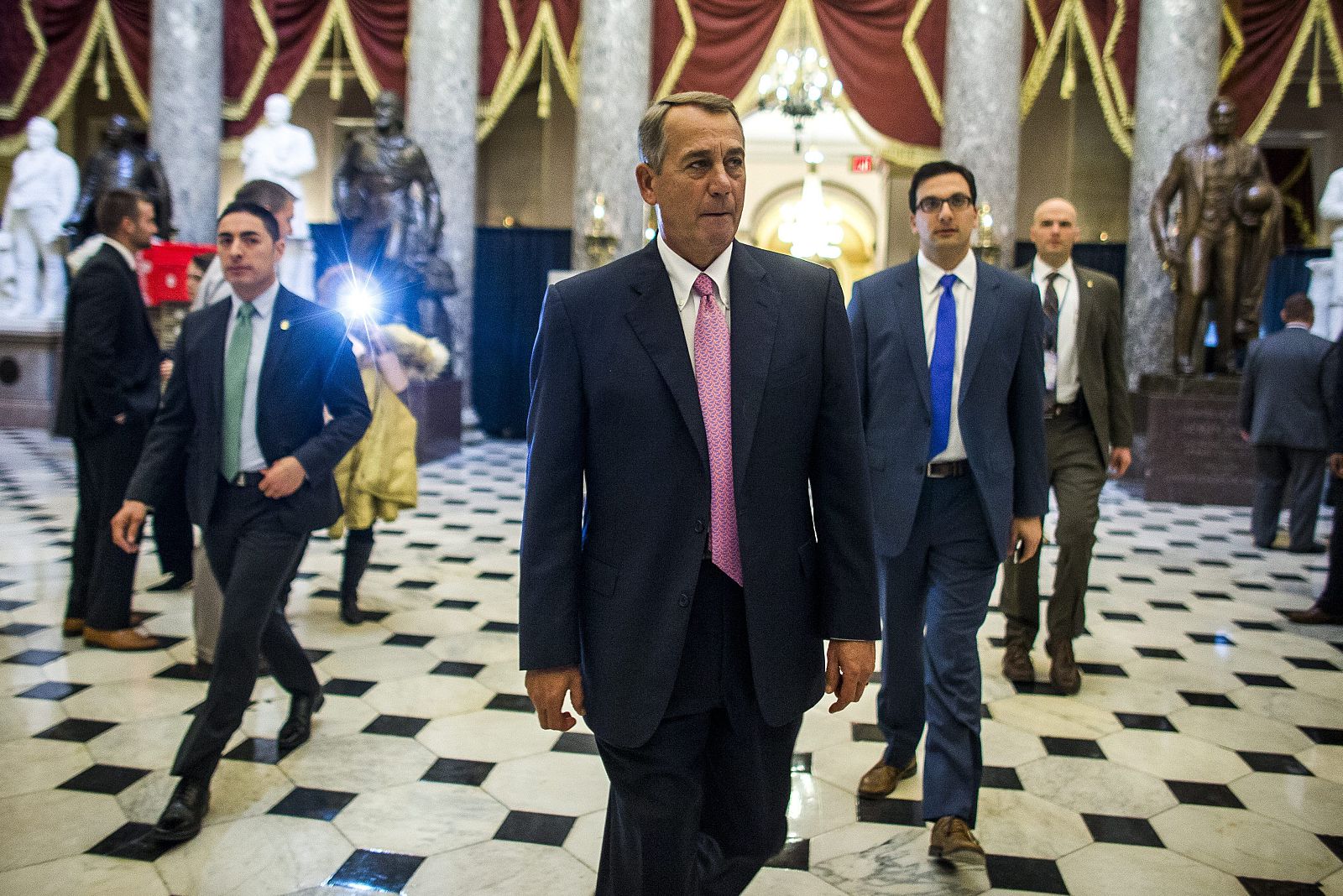 El presidente de la Cámara de Representantes de Estados Unidos, el republicano John Boehner, antes de votar la financiación del Departamento de Seguridad Nacional.