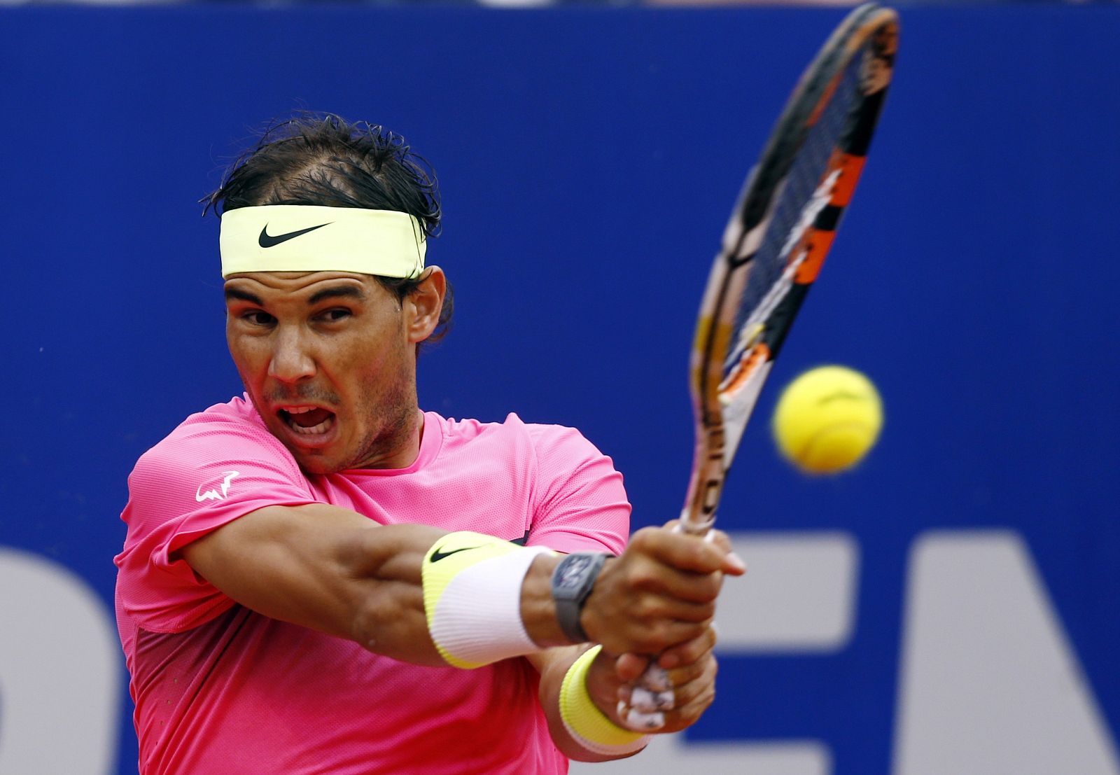 Spain's Rafael Nadal plays a shot during the final tennis match against Argentina's Juan Monaco at the ATP Argentina Open in Buenos Aires