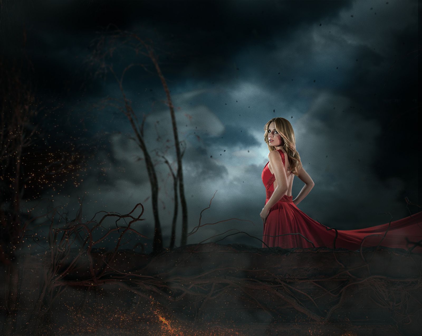 Edurne en la grabación del videoclip de "Amanecer"