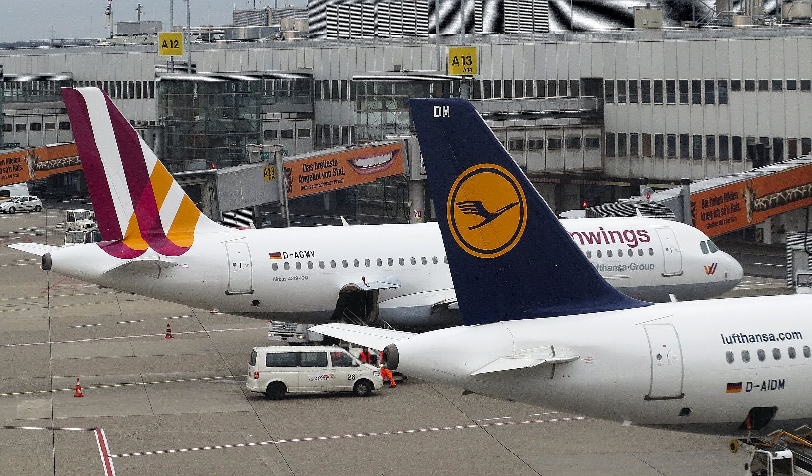 Aviones de Germanwings y Lufthansa