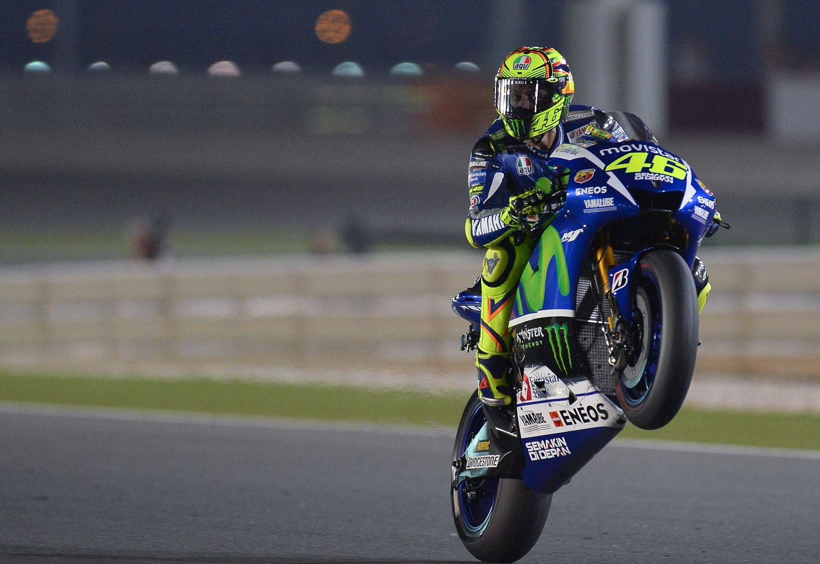 El piloto italiano de Yamaha Valentino Rossi, en el circuito catarí de Losail.