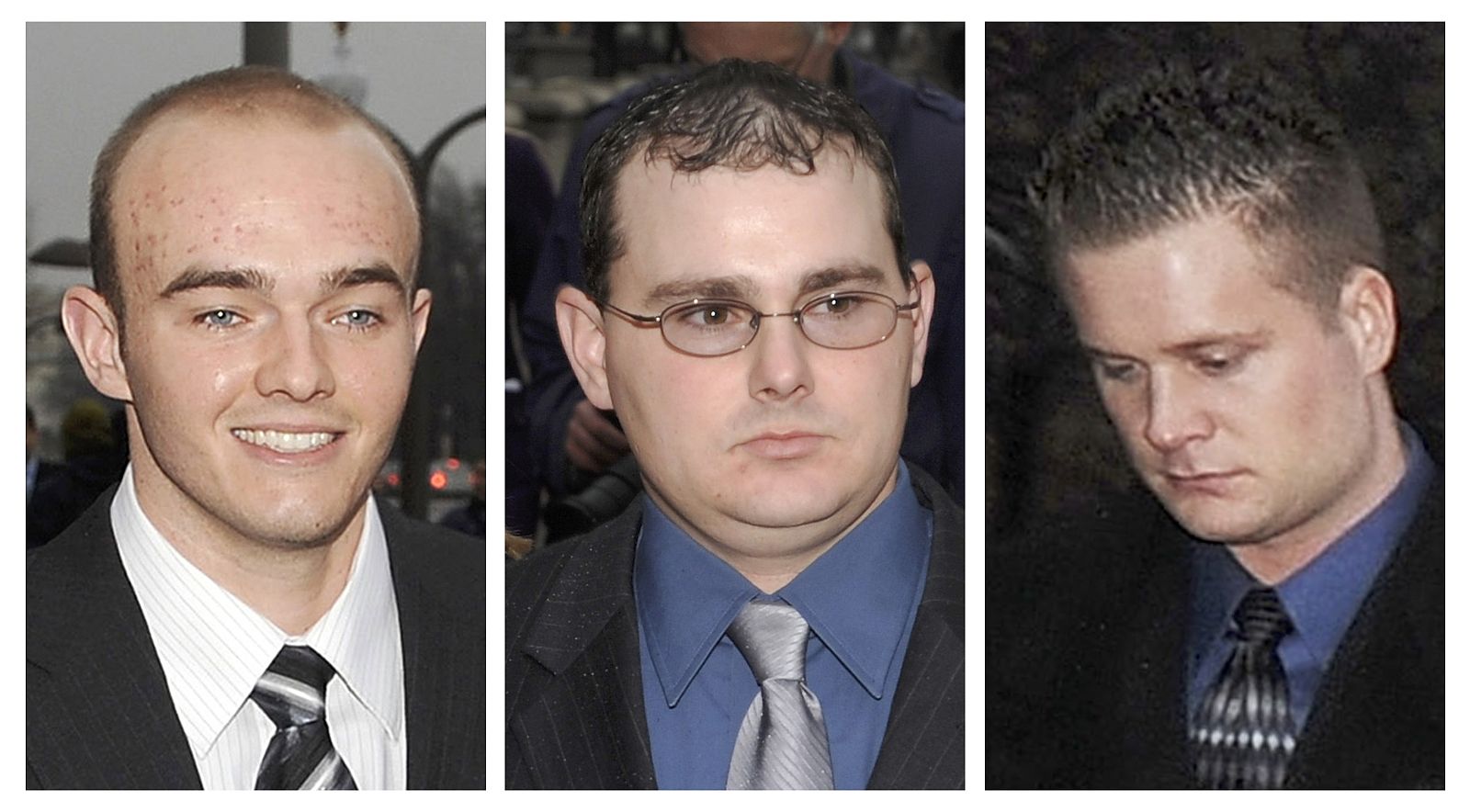 A combination file photo showing Blackwater Worldwide security guards leaving Federal Court in Washington