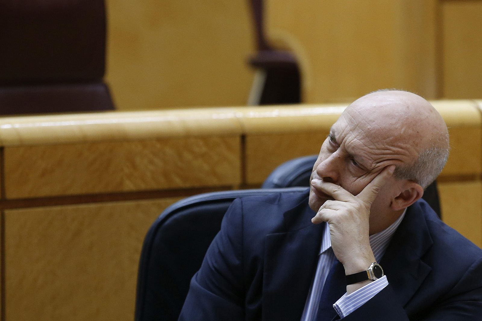 El ministro de Educación, José Ignacio Wert, en sesión de control al Gobierno en el Senado.