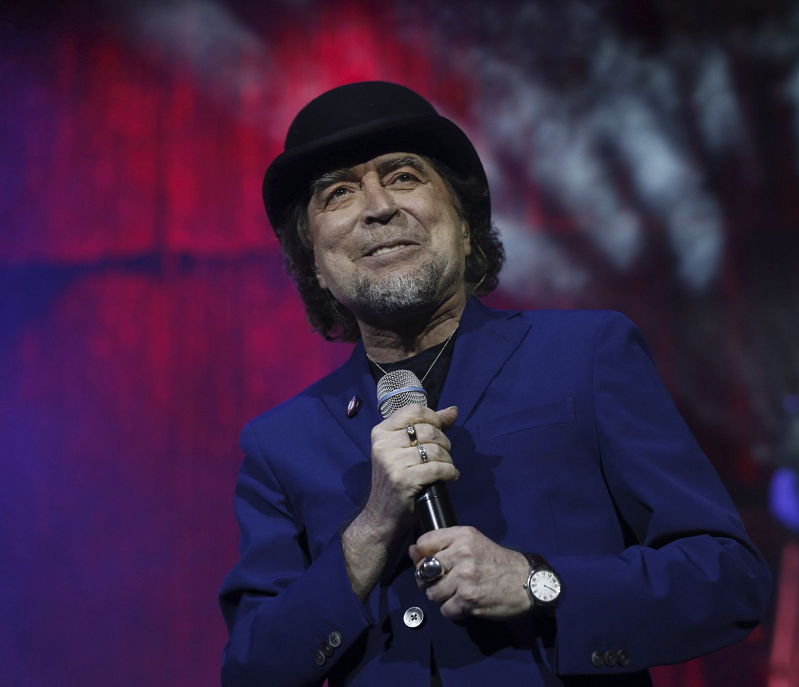 Joaquín Sabina durante su concierto en el Barclaycard Center de Madrid