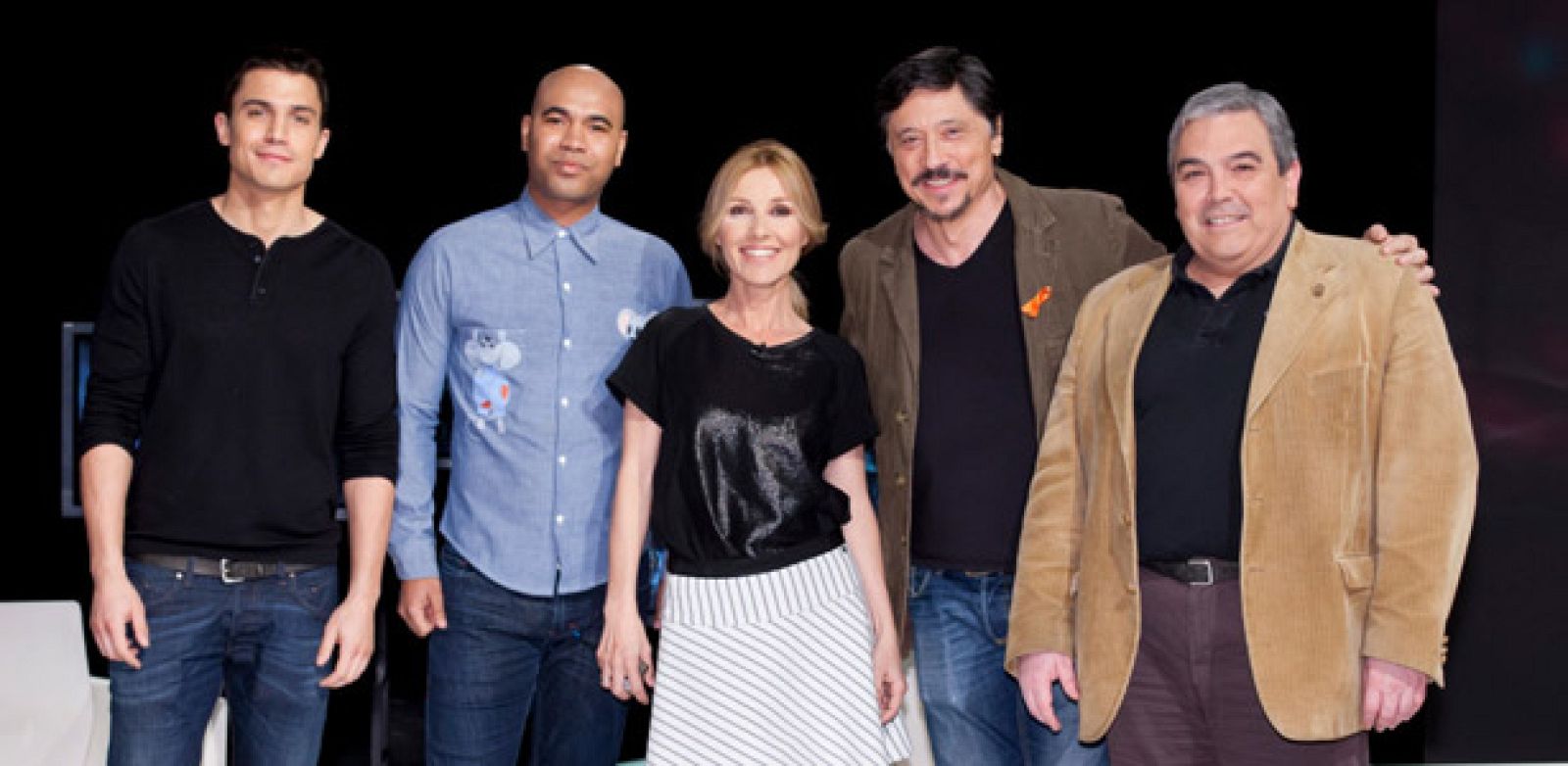 Cayetana con Santiago Zannou, Álex González, Carlos Barden y Esteban Ibarra