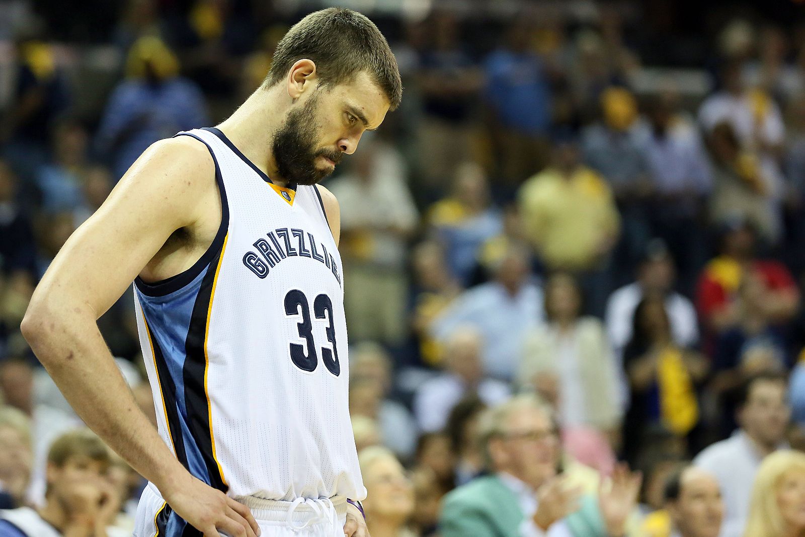 Marc Gasol se lamenta tras caer eliminado en las semifinales de conferencia ante Golden State.