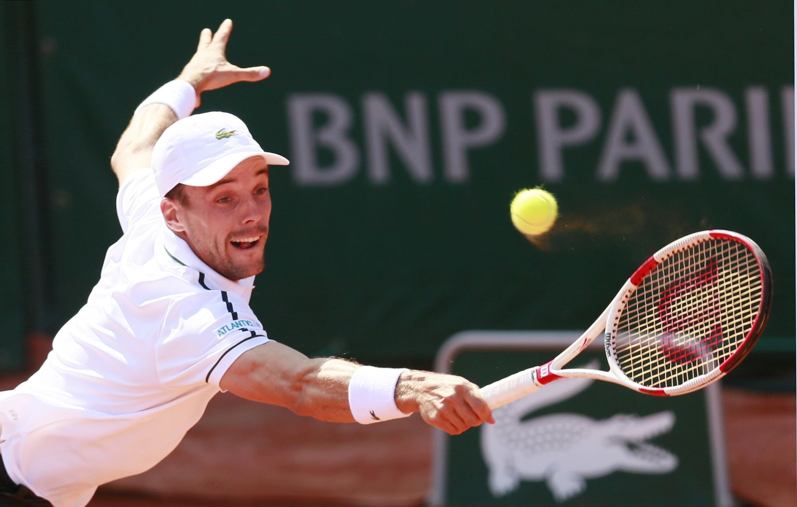 Imagen de Roberto Bautista Agut durante el partido contra el alemán Florian Mayer.