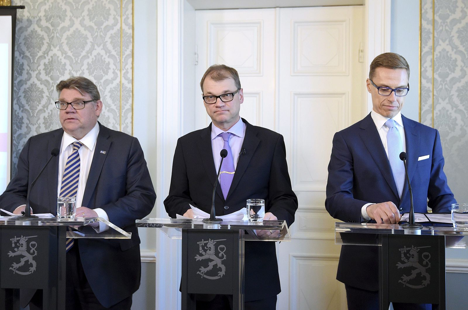 Los líderes del nuevo gobierno de coalición derechista de Finlandia
