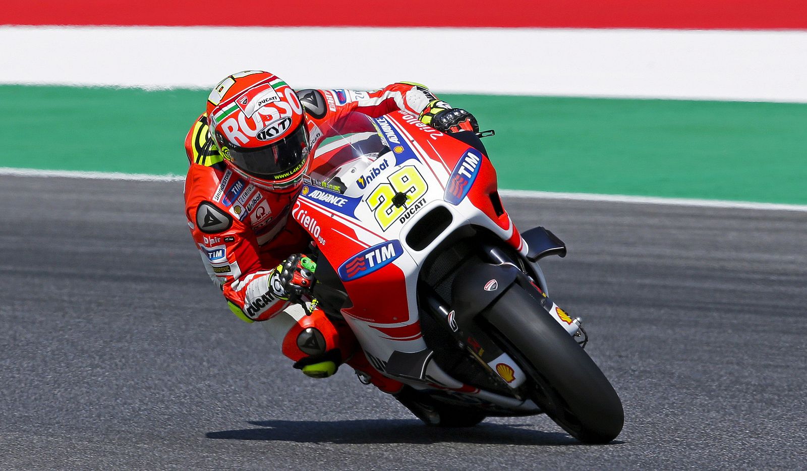 Ducati MotoGP rider Iannone of Italy takes a curve during the third free practice session for the Italian Grand Prix at the Mugello circuit