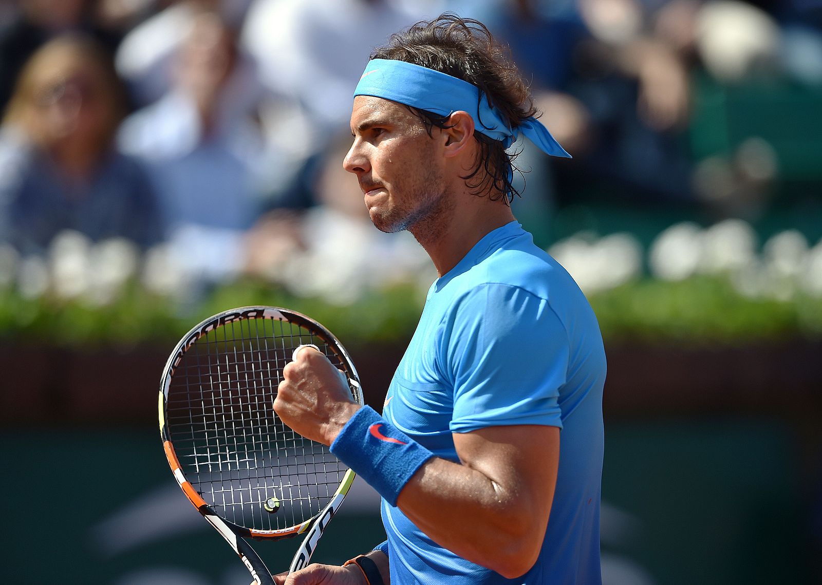 Nadal celebra un punto ante Kuznetsov