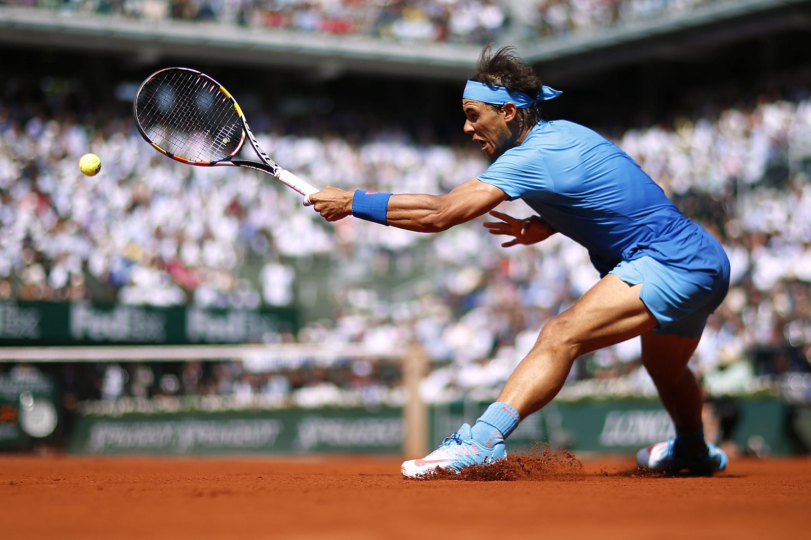 Imagen de Rafael Nadal durante el partido contra Novak Djokovic en Roland Garros.