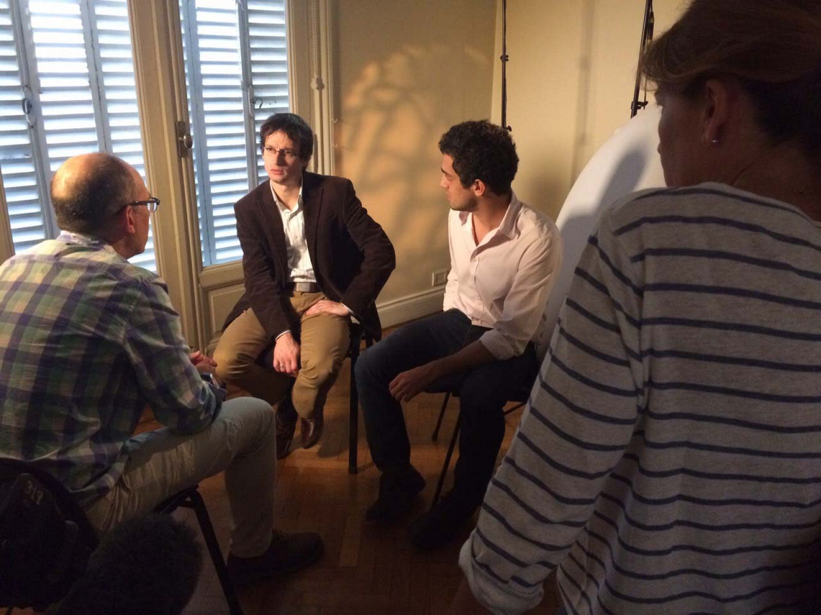 El equipo de 'En Portada', en un momento de la grabación de 'Nisman'