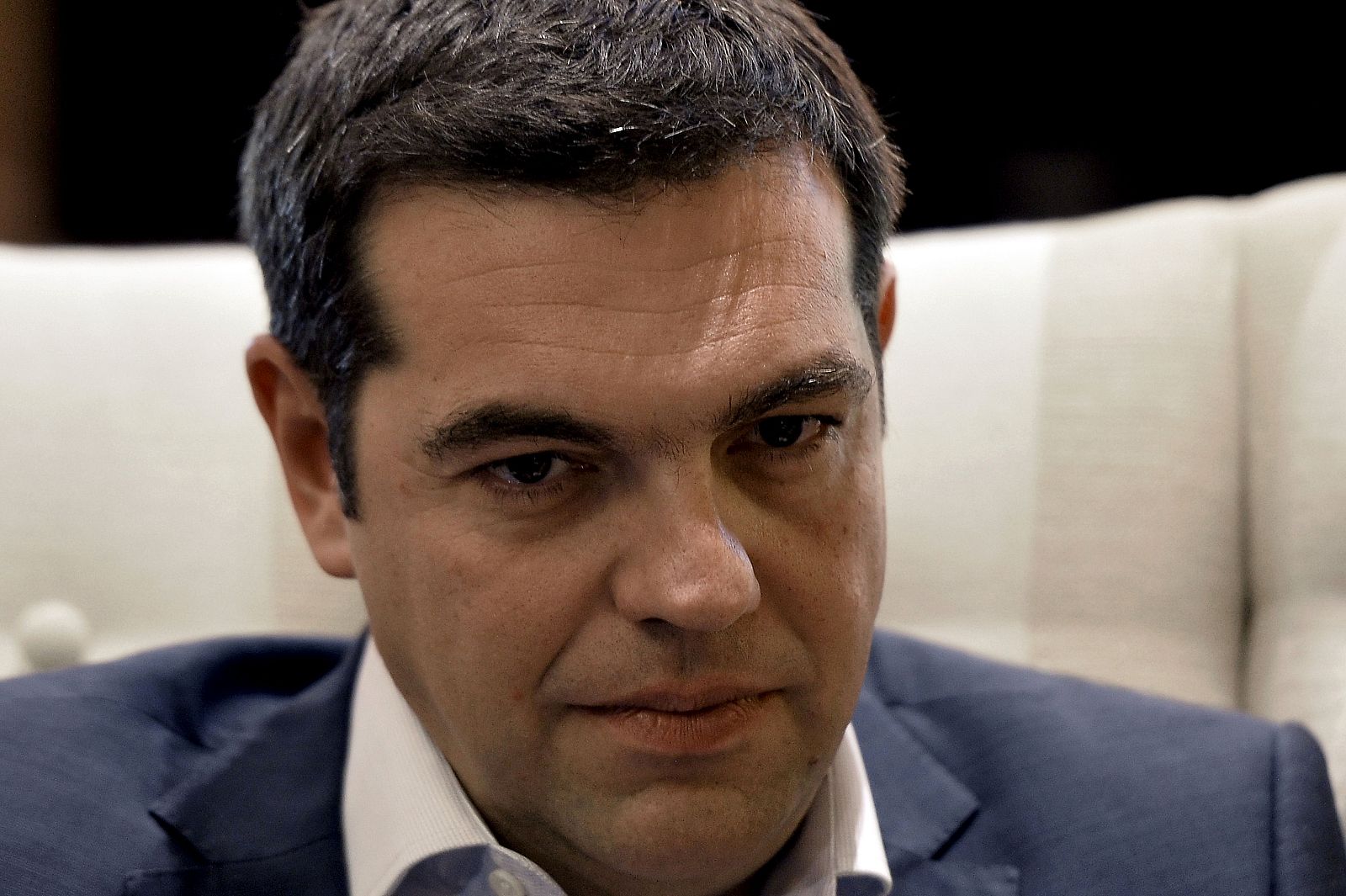 Primer plano del primer ministro griego, Alexis Tsipras
