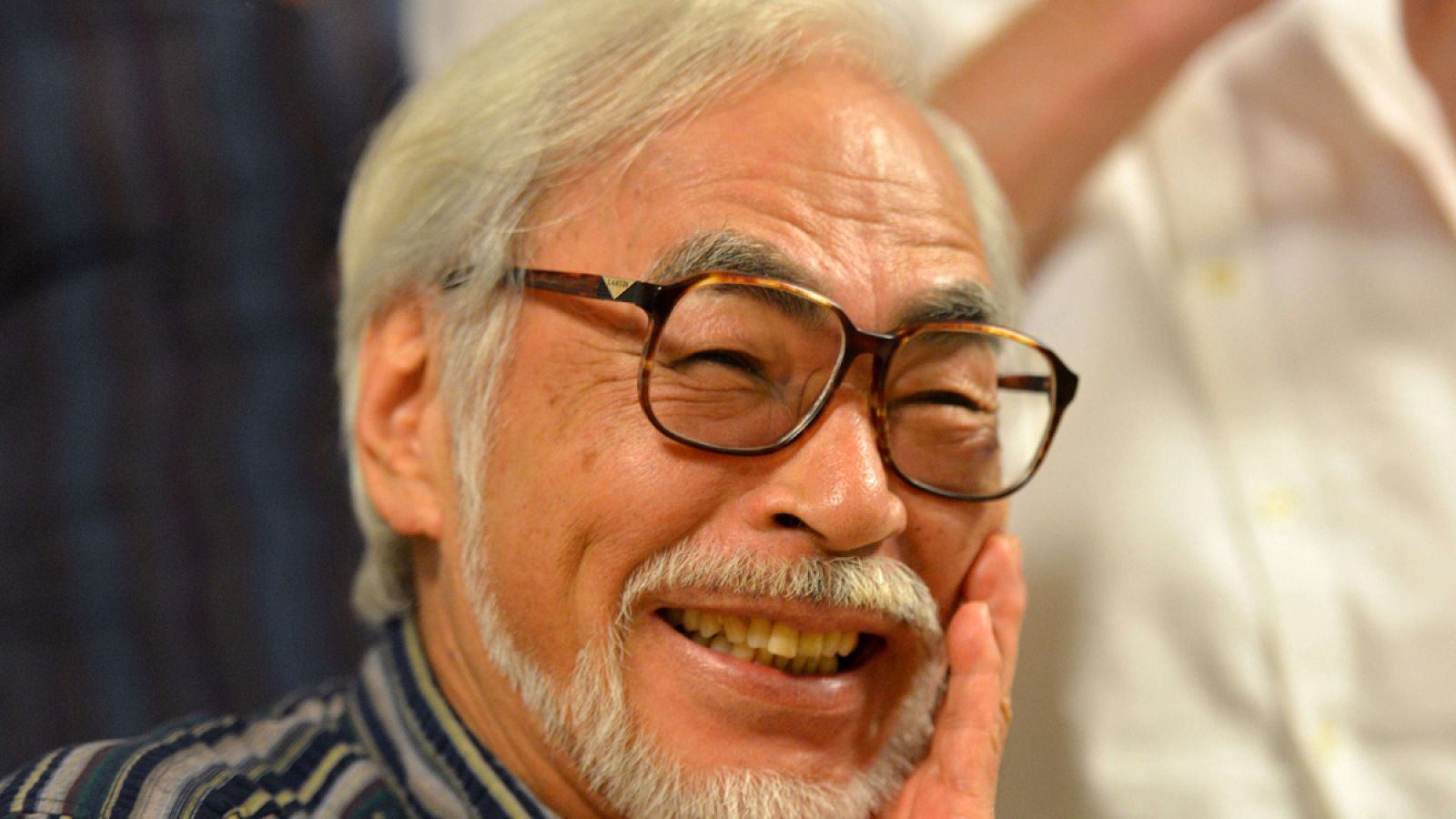 MiyazakI durante el anuncio de su nuevo cortometraje de animación