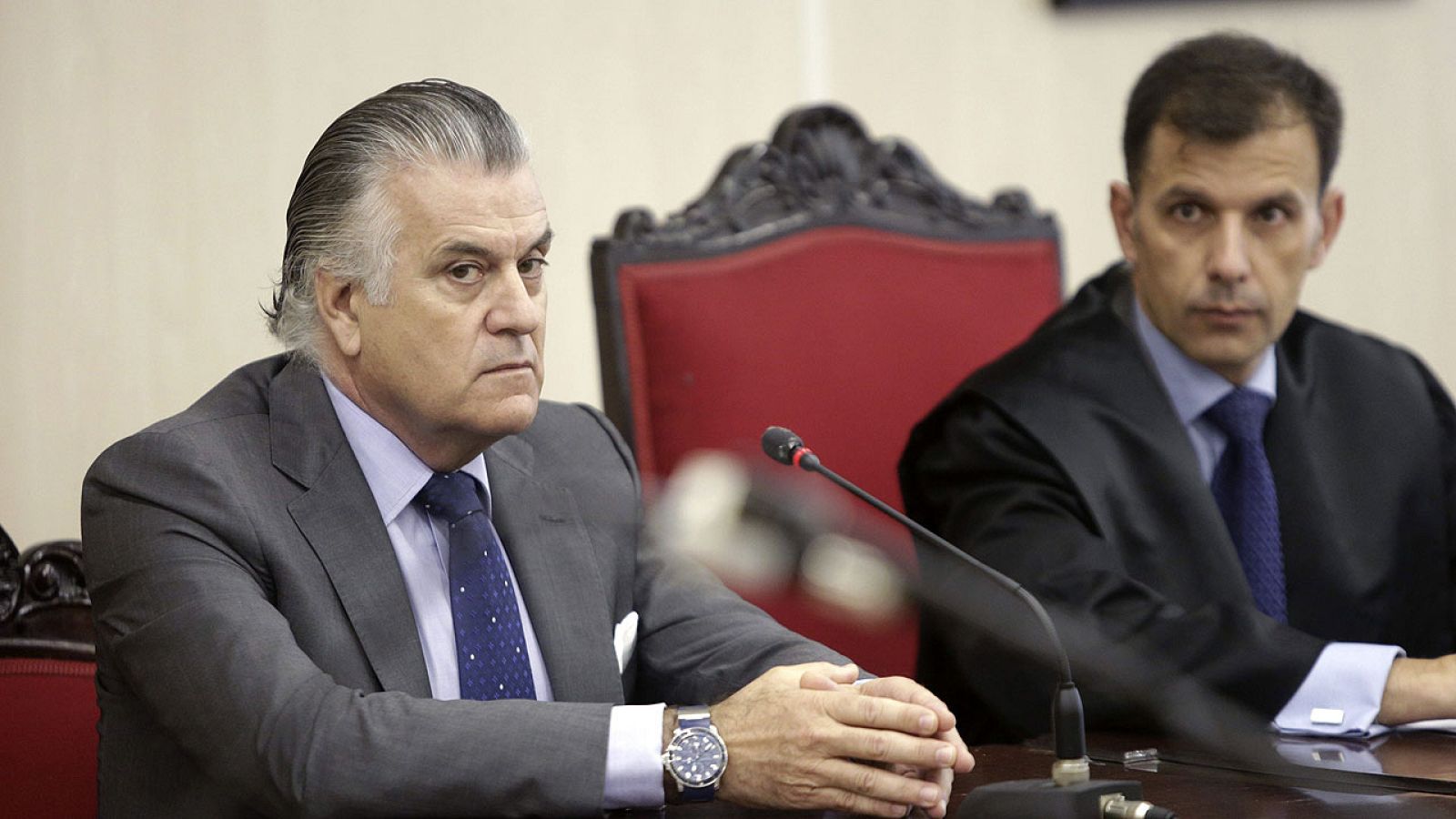 Luis Bárcenas durante el juicio por la demanda en la que pide su reingreso en el PP