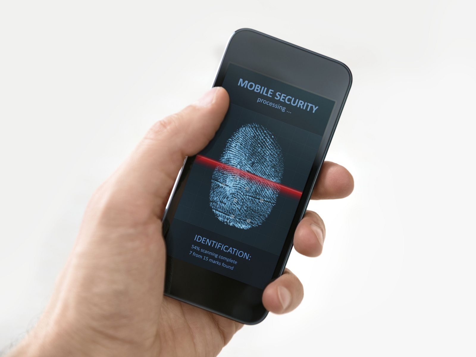 Teléfono móvil con una aplicación de seguridad.