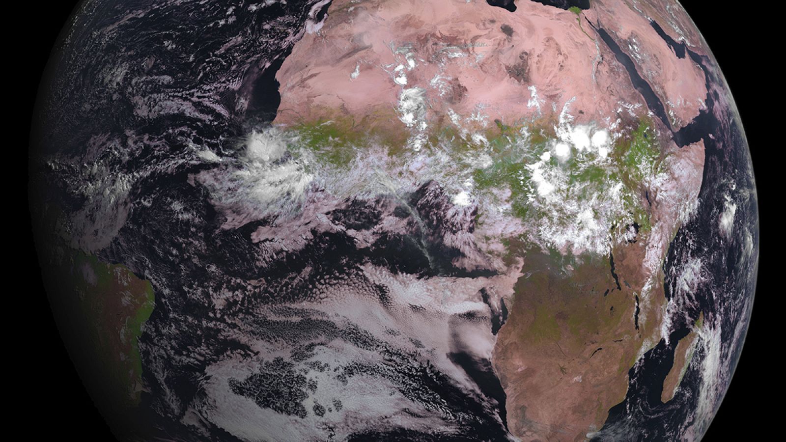 Fragmento de la fotografía de la Tierra captada por el MSG-4