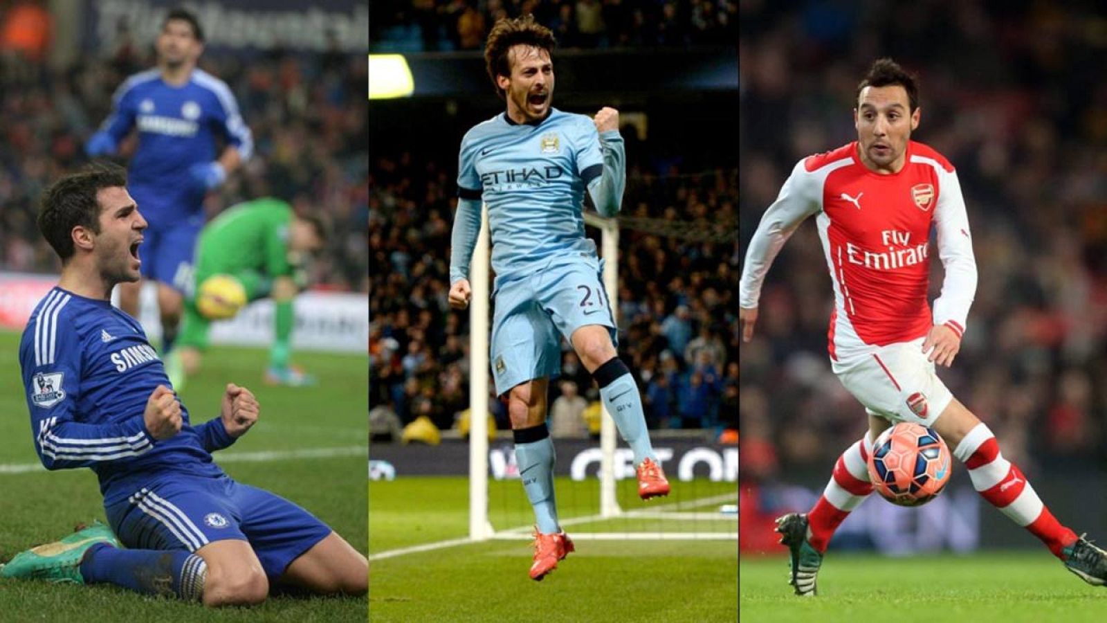 Cesc, Silva y Cazorla, tres de los representantes españoles en la Premier League