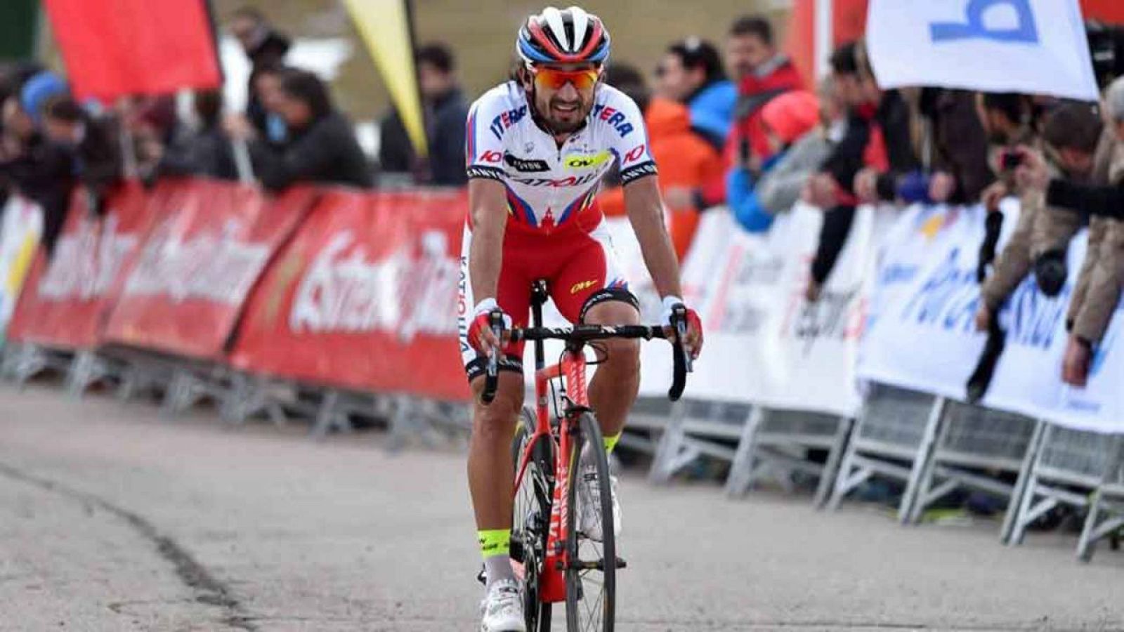 Giampaolo Caruso, en una carrera con el equipo Katusha