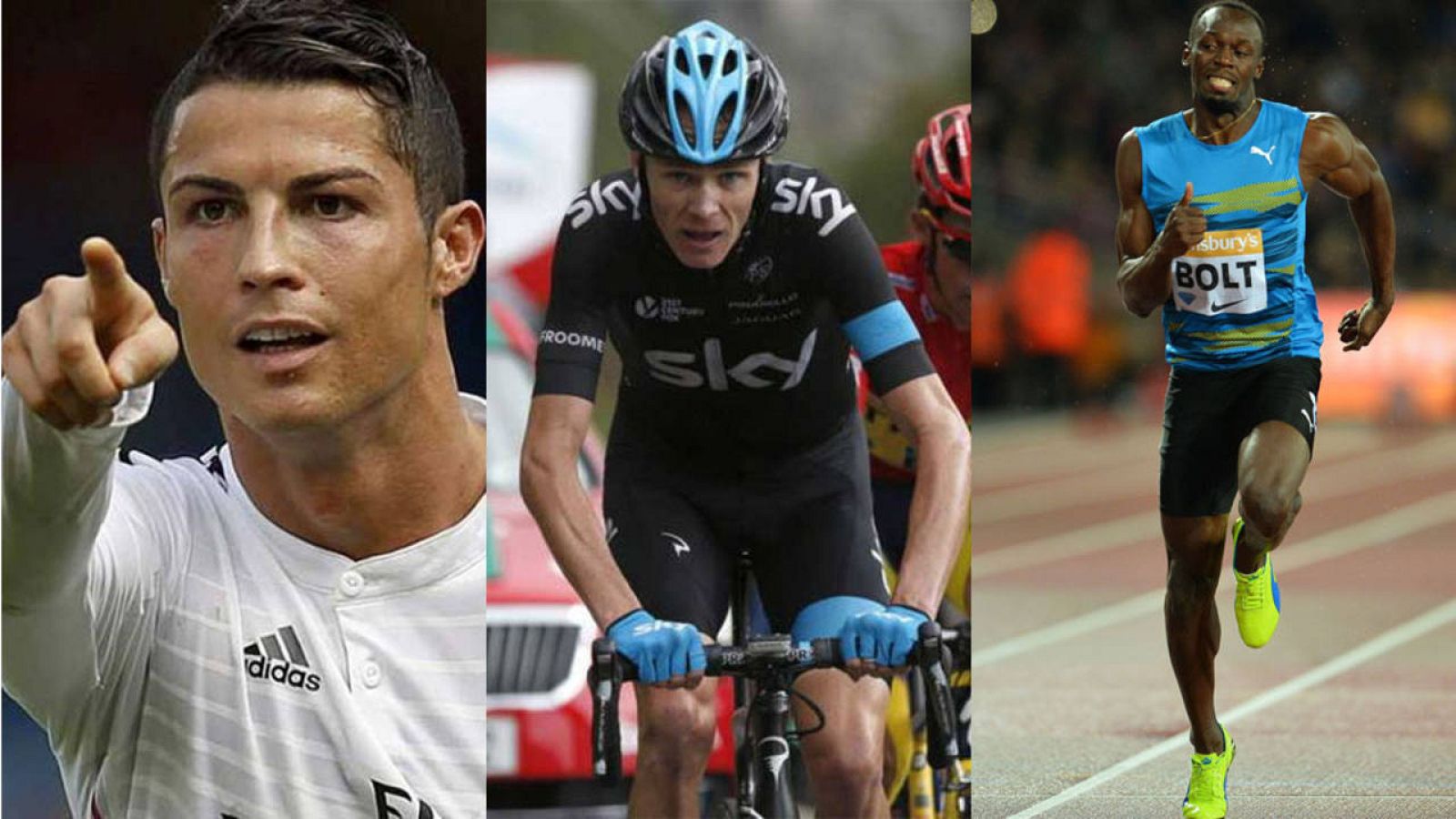 Cristiano, Froome y Bolt, protagonistas deportivos este fin de semana.