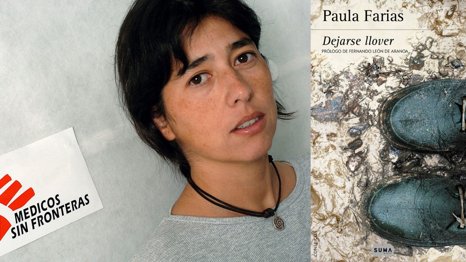 Paula Farias y la portada de su novela 'Dejarse llover'