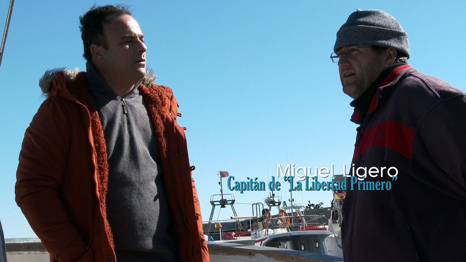 Ángel León con Miguel Ligero, pescador