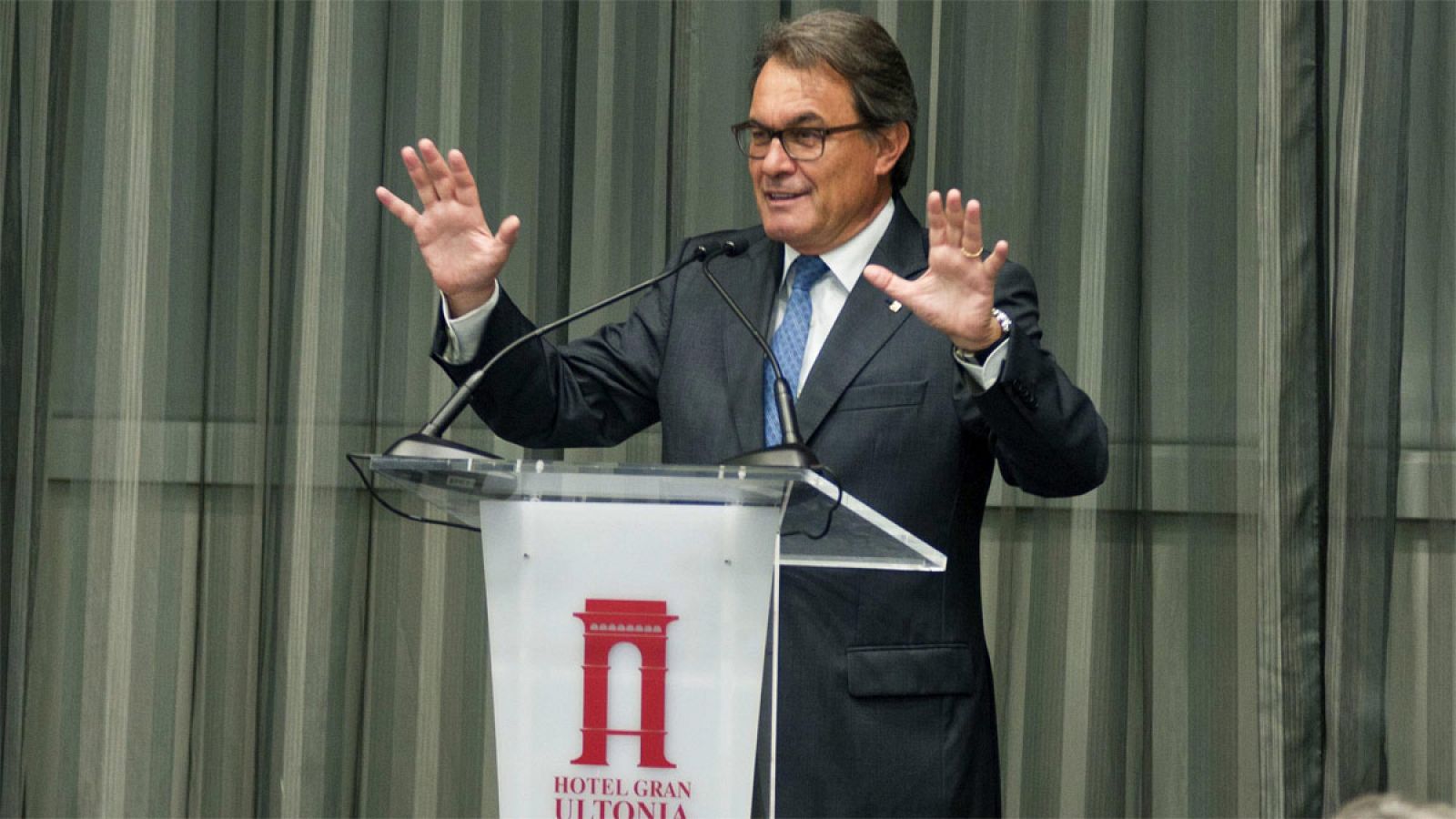 El presidente catalán, Artur Mas, en una conferencia en la Cámara de Comercio de Girona.