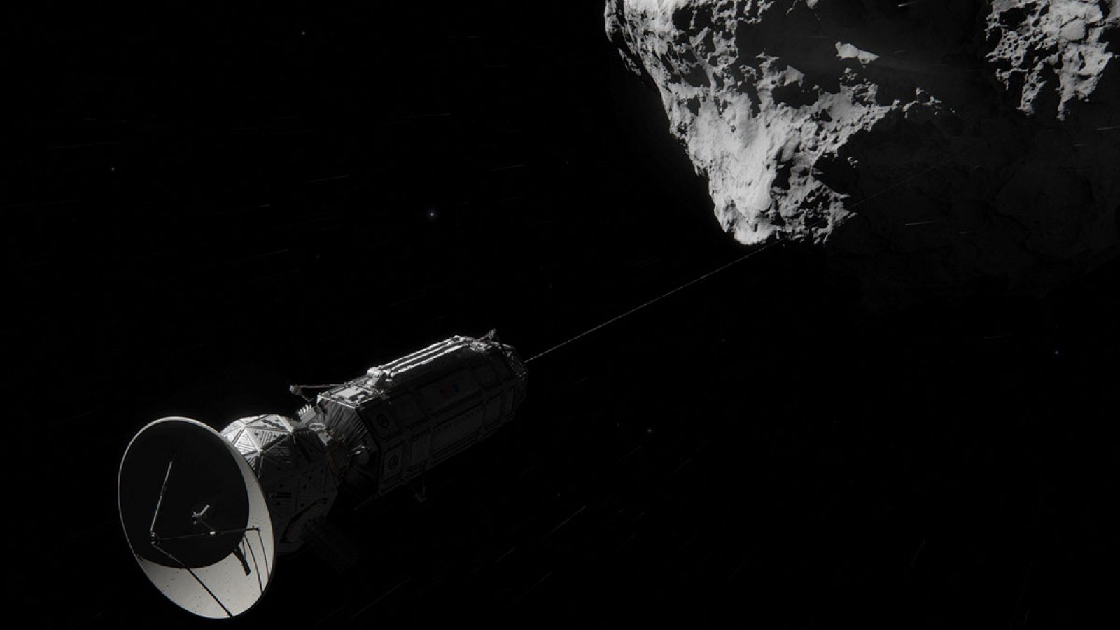 Recreación del concepto del 'autoestopista' de cometas y asteroides que ha presentado la NASA.